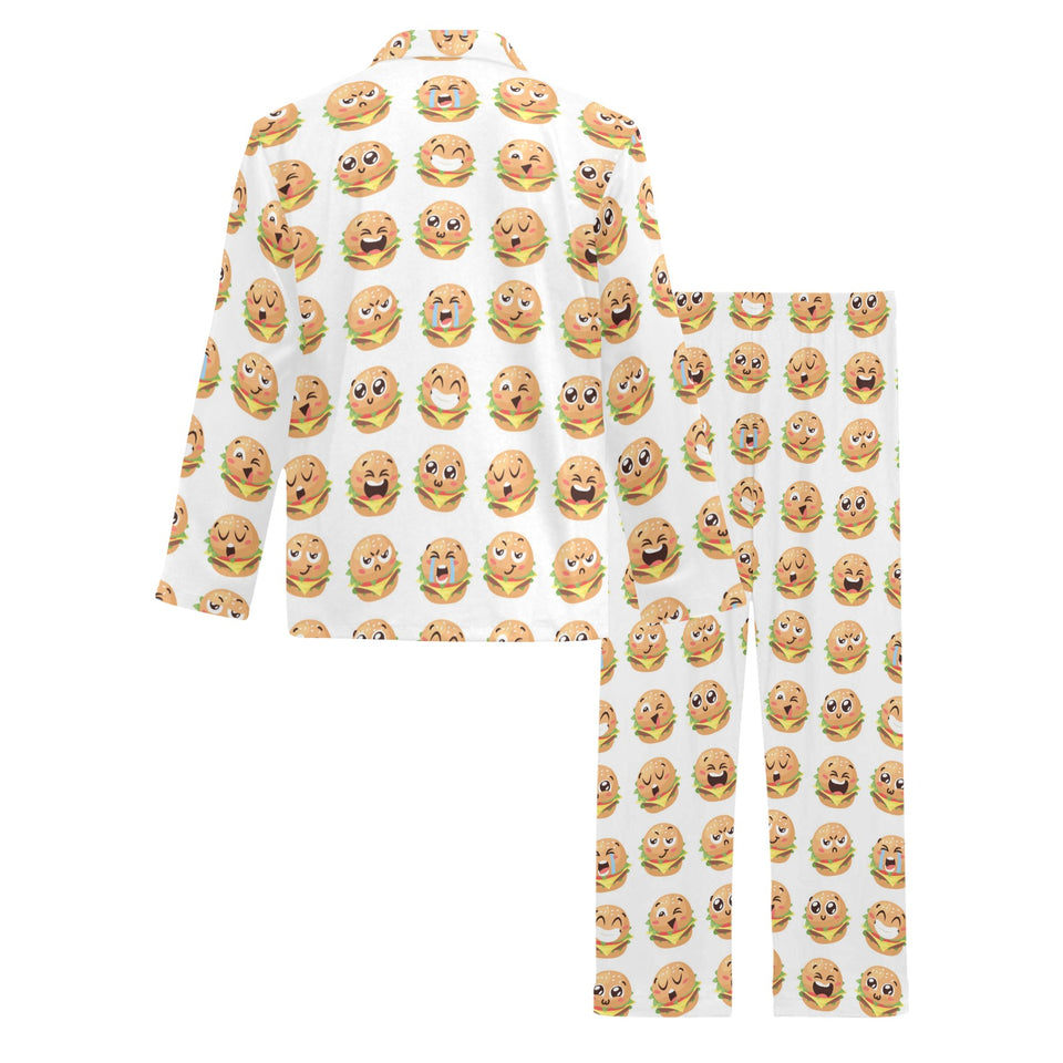 Hamburger Pattern Print Design 04 Men's Long Pajama Set
