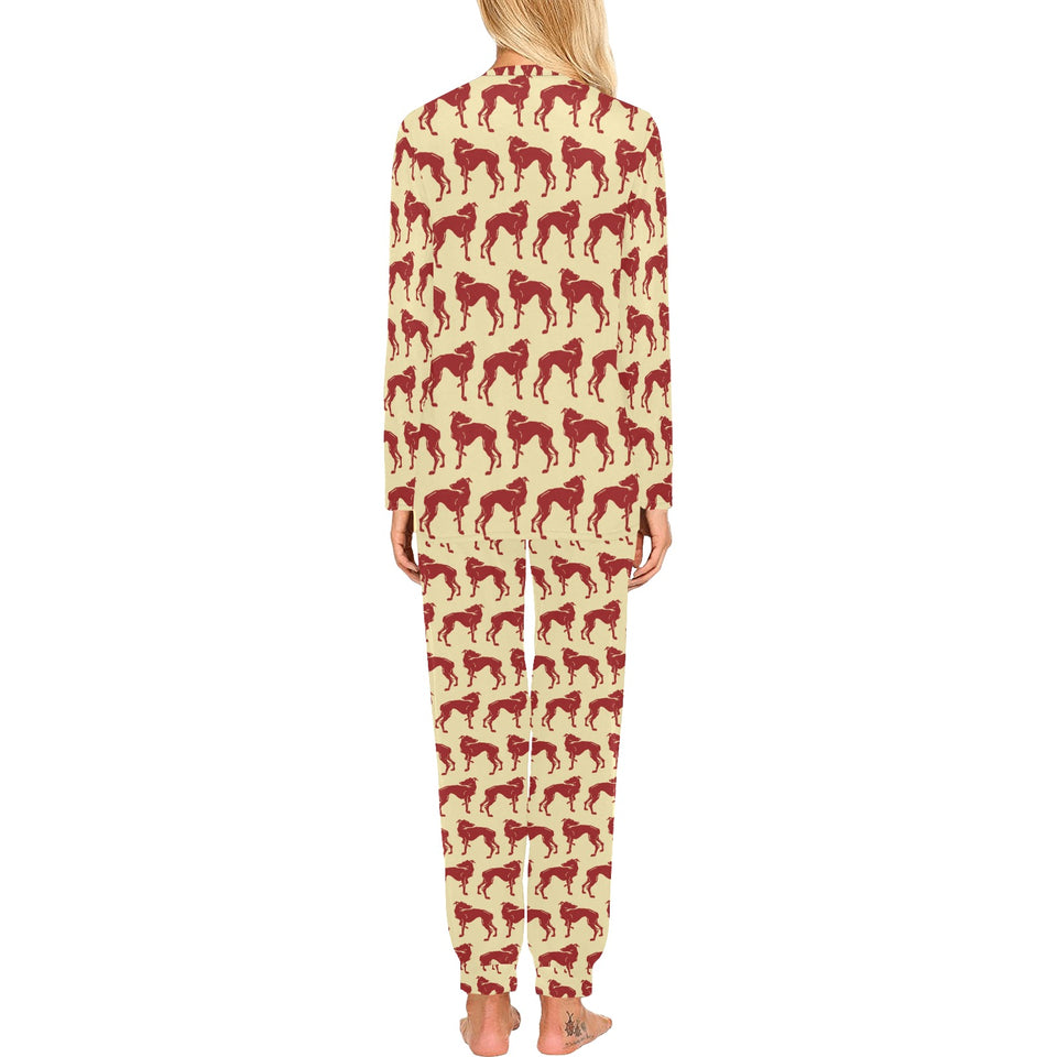 Greyhound Pattern Print Design 04 Women's All Over Print Pajama Set