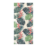 heliconia flowers, palm and monstera leaves Beach Towel