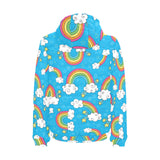 Rainbows Sky Clouds Pattern Men's Padded Hooded Jacket