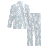 Christmas tree winter forest pattern Men's Long Pajama Set