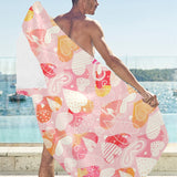 Hand drawn heart design pattern Beach Towel