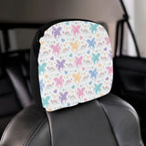 colorful unicorn rainbow heart pattern Car Headrest Cover