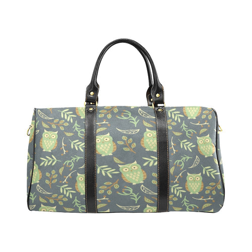 Cute owls leaves pattern Travel Bag