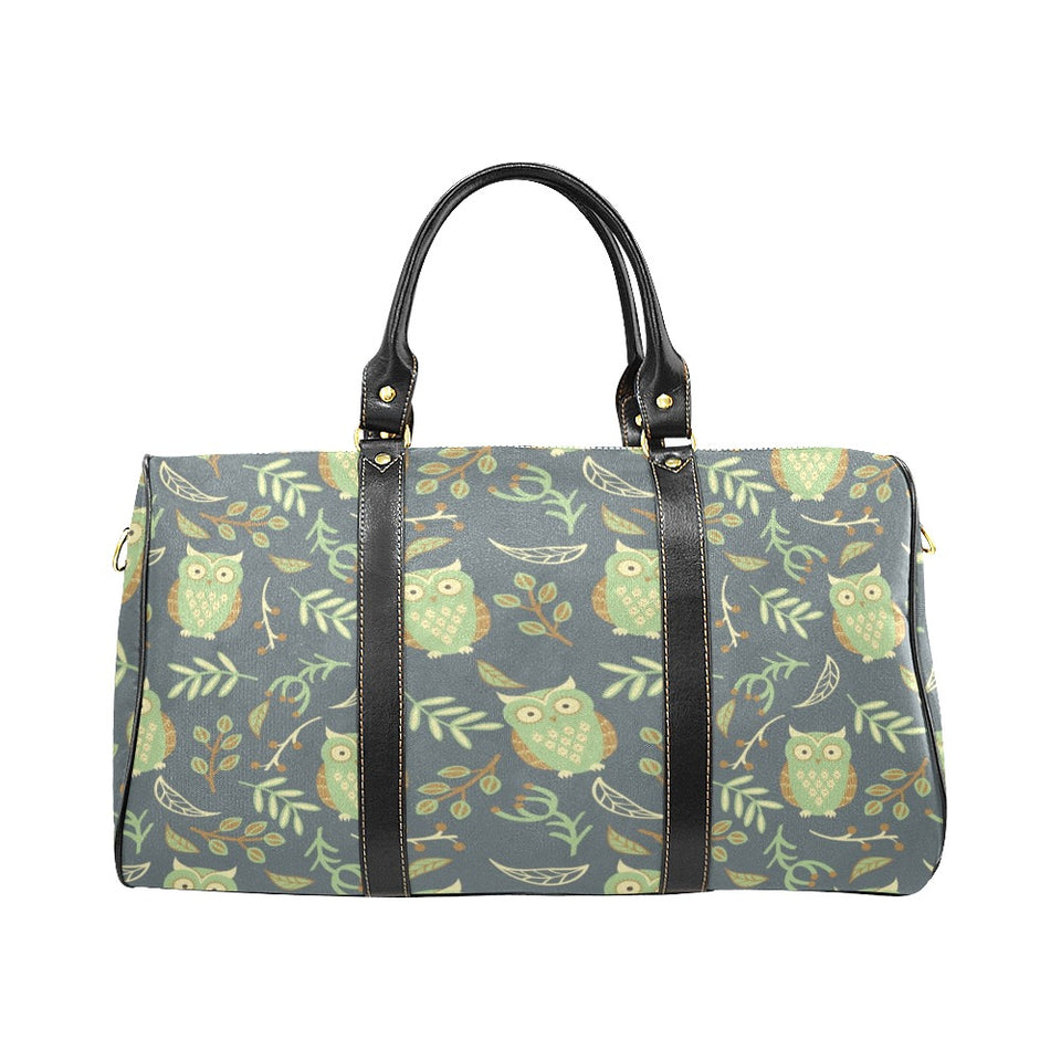 Cute owls leaves pattern Travel Bag