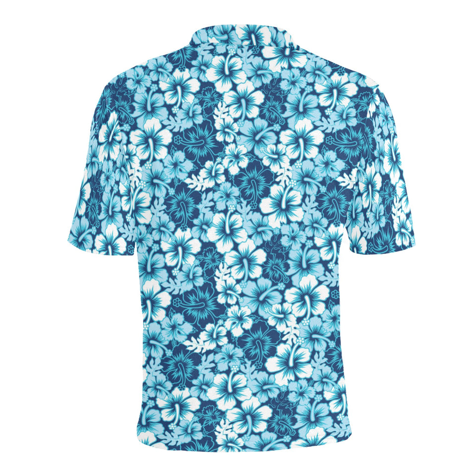 Hibiscus Pattern Print Design 03 Men's All Over Print Polo Shirt
