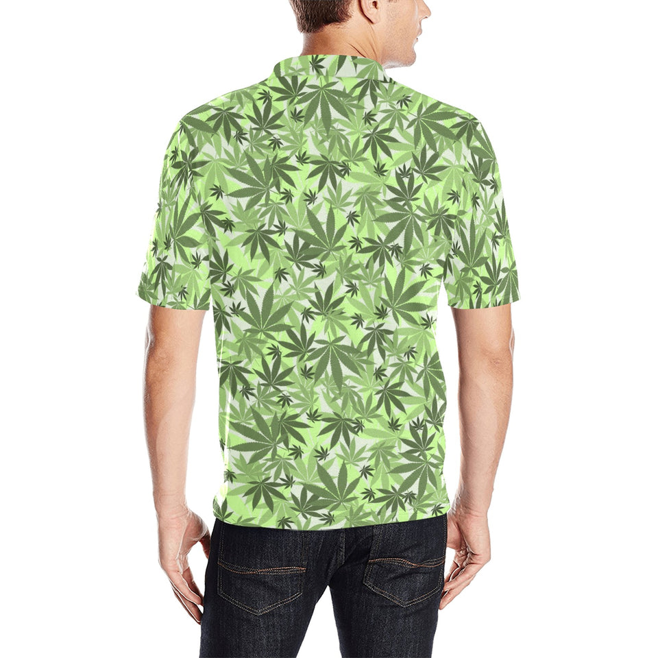 Canabis Marijuana Weed Pattern Print Design 01 Men's All Over Print Polo Shirt