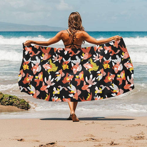 Goldfish Pattern Print Design 03 Beach Towel