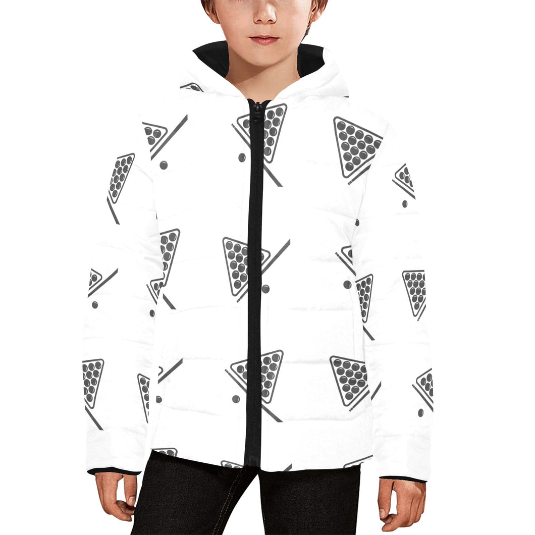 Billiard Ball Pattern Print Design 03 Kids' Boys' Girls' Padded Hooded Jacket