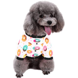 Donut pattern glaze pink background All Over Print Pet Dog Round Neck Fuzzy Shirt