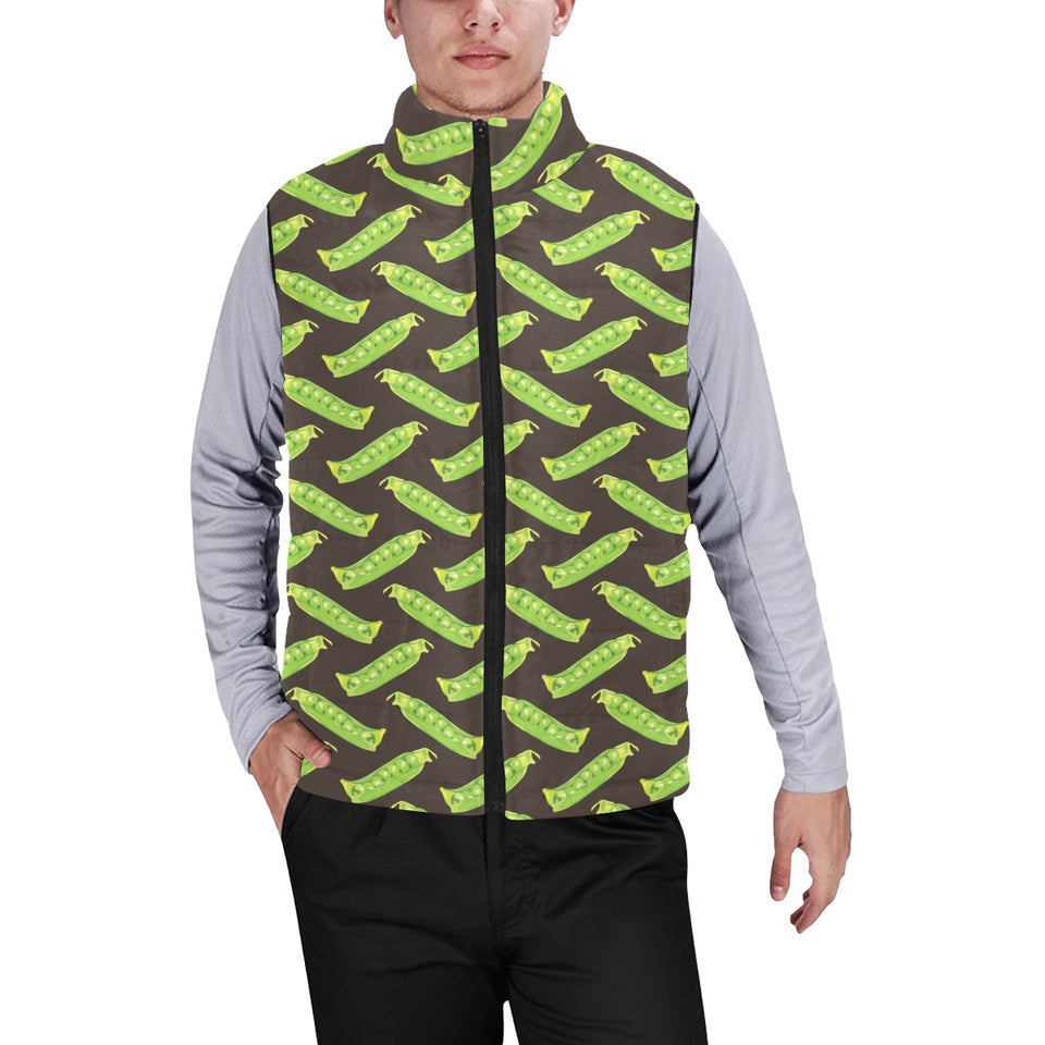 Green Peas Pattern Print Design 05 Men's Padded Vest