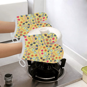 Sun Glasses Pattern Print Design 05 Heat Resistant Oven Mitts