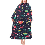 colorful space pattern planet star Blanket Robe with Sleeves