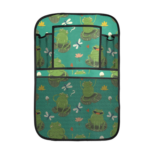 Cute frog dragonfly design pattern Car Seat Back Organizer