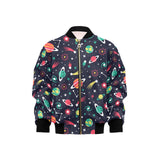colorful space pattern planet star Kids' Boys' Girls' Bomber Jacket