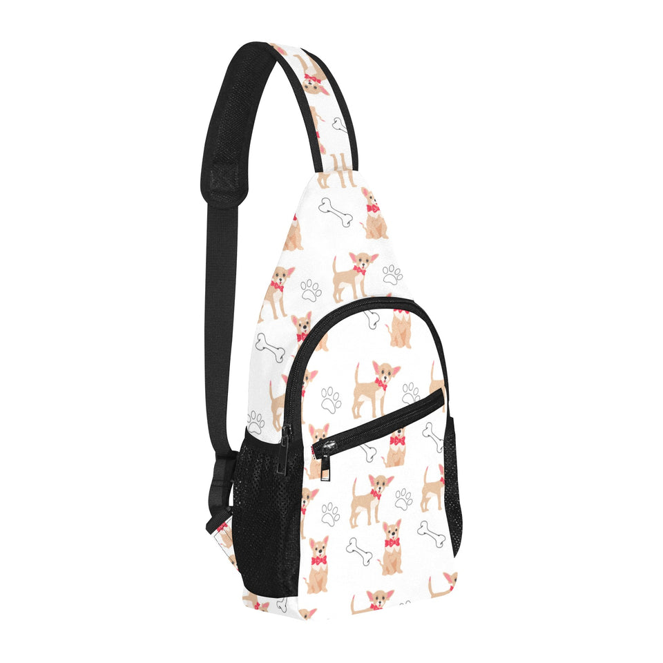 Chihuahua bone paw pattern All Over Print Chest Bag