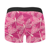 Beautiful dragonfly pink background Men's All Over Print Boxer Briefs Men's Underwear