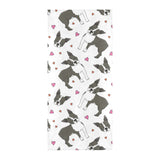 Boston terrier dog hearts vector pattern Beach Towel