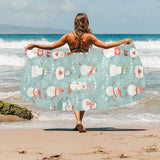 Cute snowman pattern Beach Towel