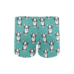 Hand drawn boston terrier dog pattern Men's Swimming Trunks