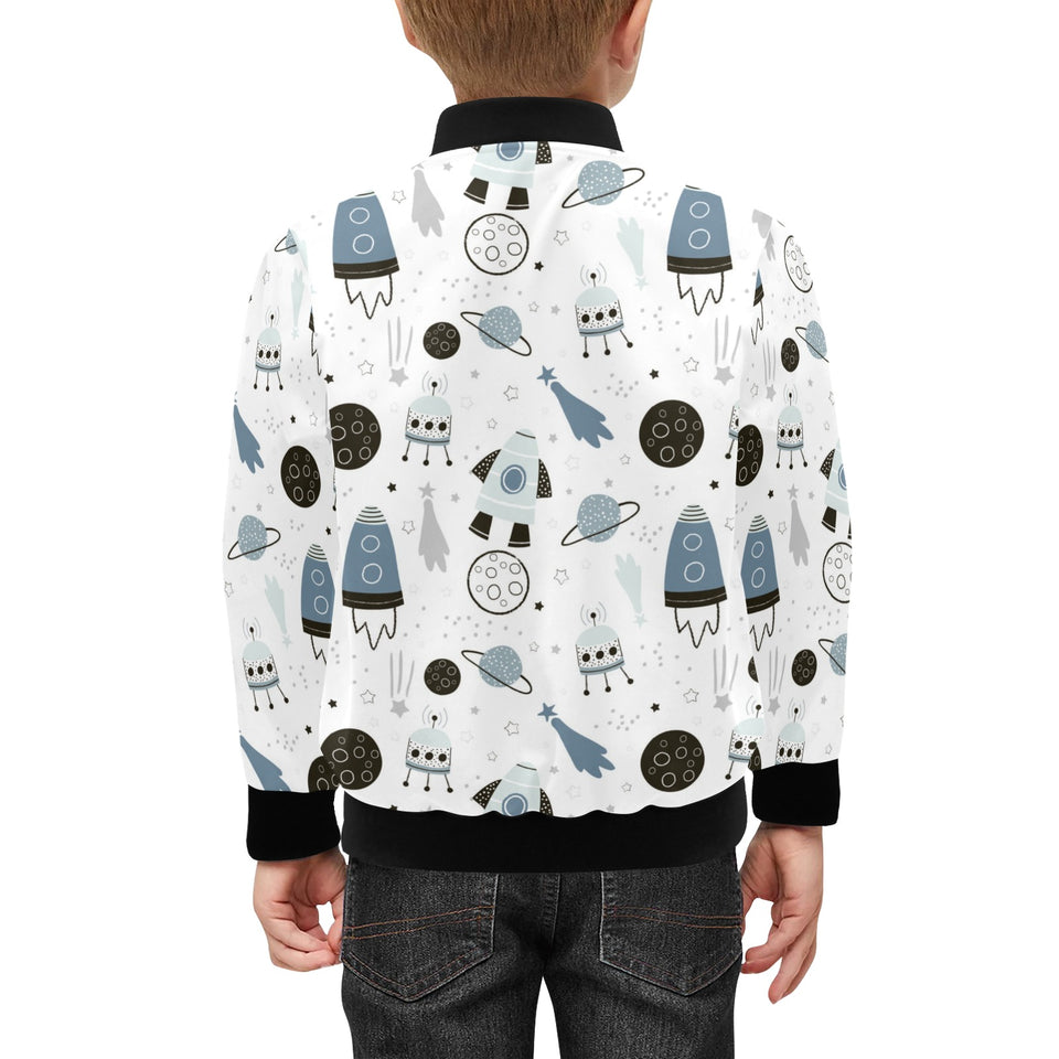 Hand drawn space elements space rocket star planet Kids' Boys' Girls' Bomber Jacket