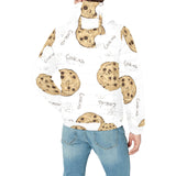 Sketch style cookie pattern Men's Padded Hooded Jacket