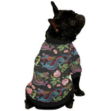 Dragons flower pattern All Over Print Pet Dog Round Neck Fuzzy Shirt