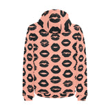 Lips Pattern Print Design 02 Men's Padded Hooded Jacket