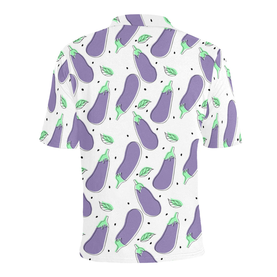 Eggplant Pattern Print Design 05 Men's All Over Print Polo Shirt