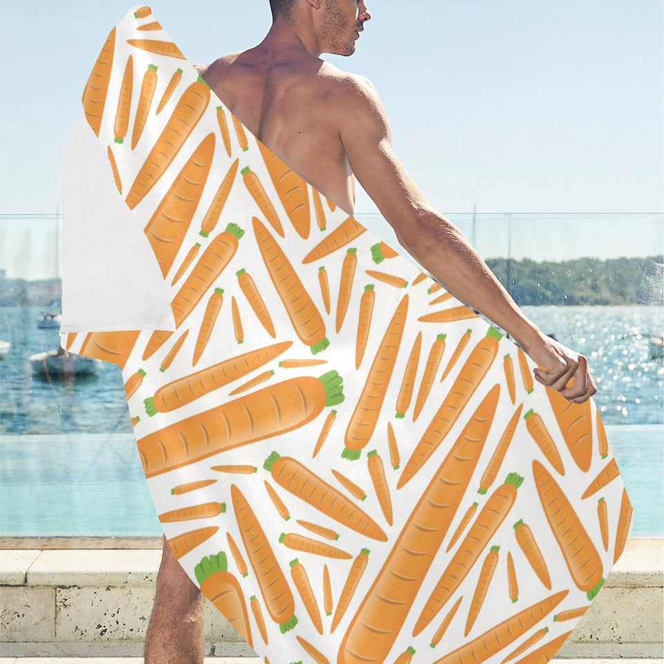 Carrot Pattern Print Design 02 Beach Towel