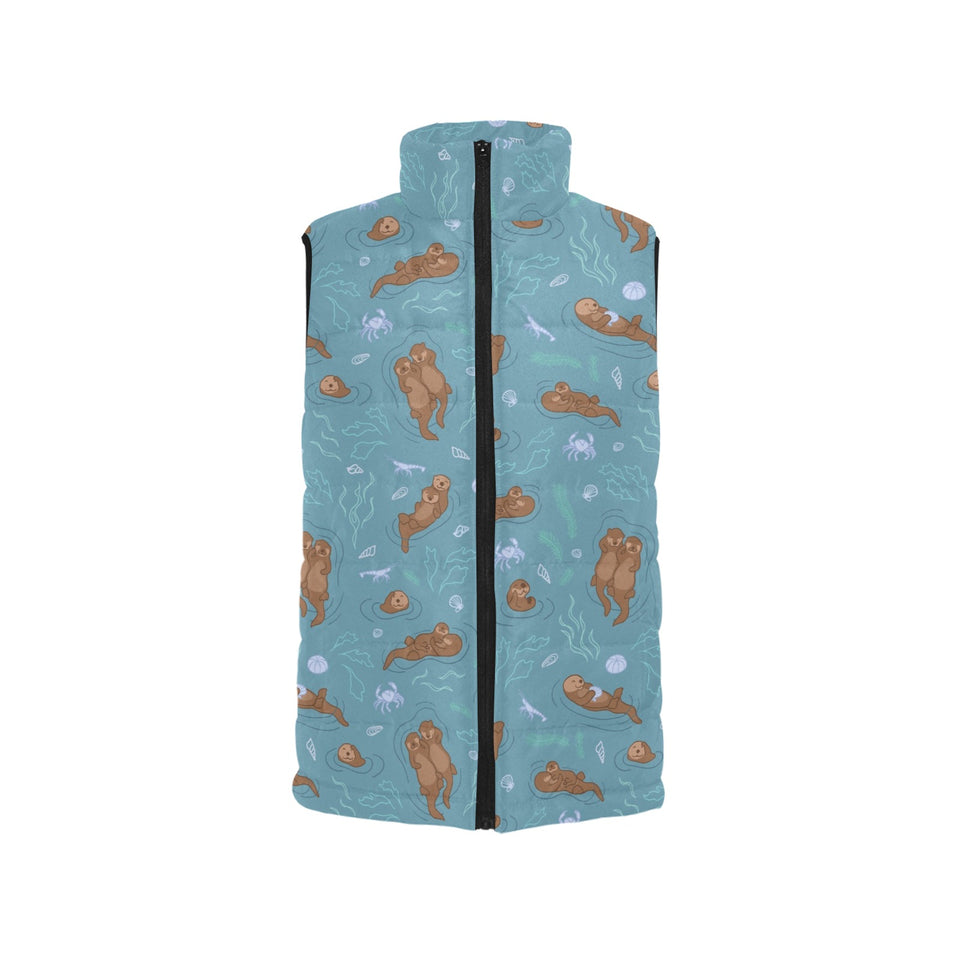 Sea otters pattern Women's Padded Vest