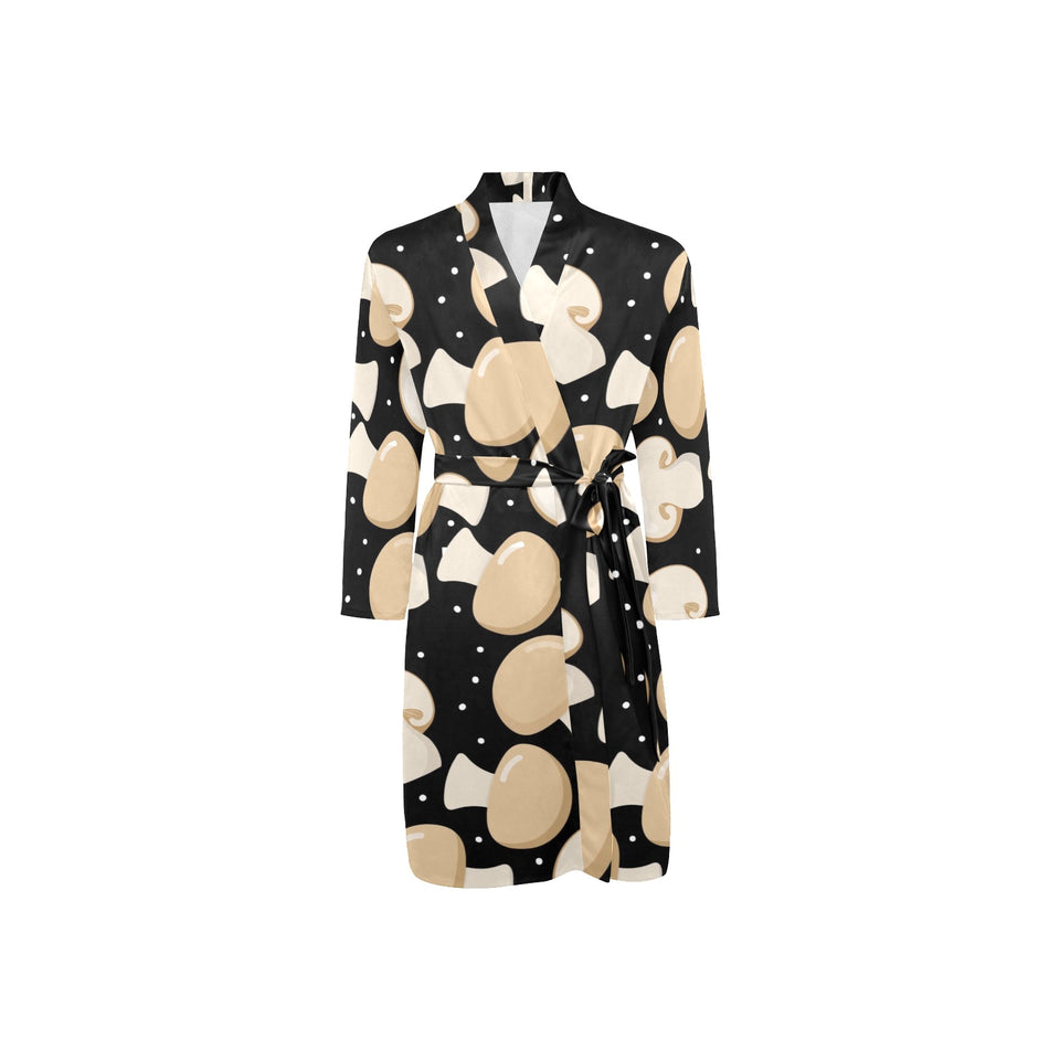 Champignon mushroom pattern Men's Long Sleeve Belted Night Robe