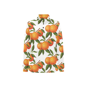 Oranges pattern background Women's Long Sleeve Polo Shirt