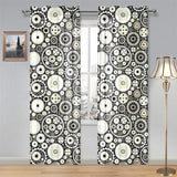 Gear Pattern Print Design 02 Gauze Curtain