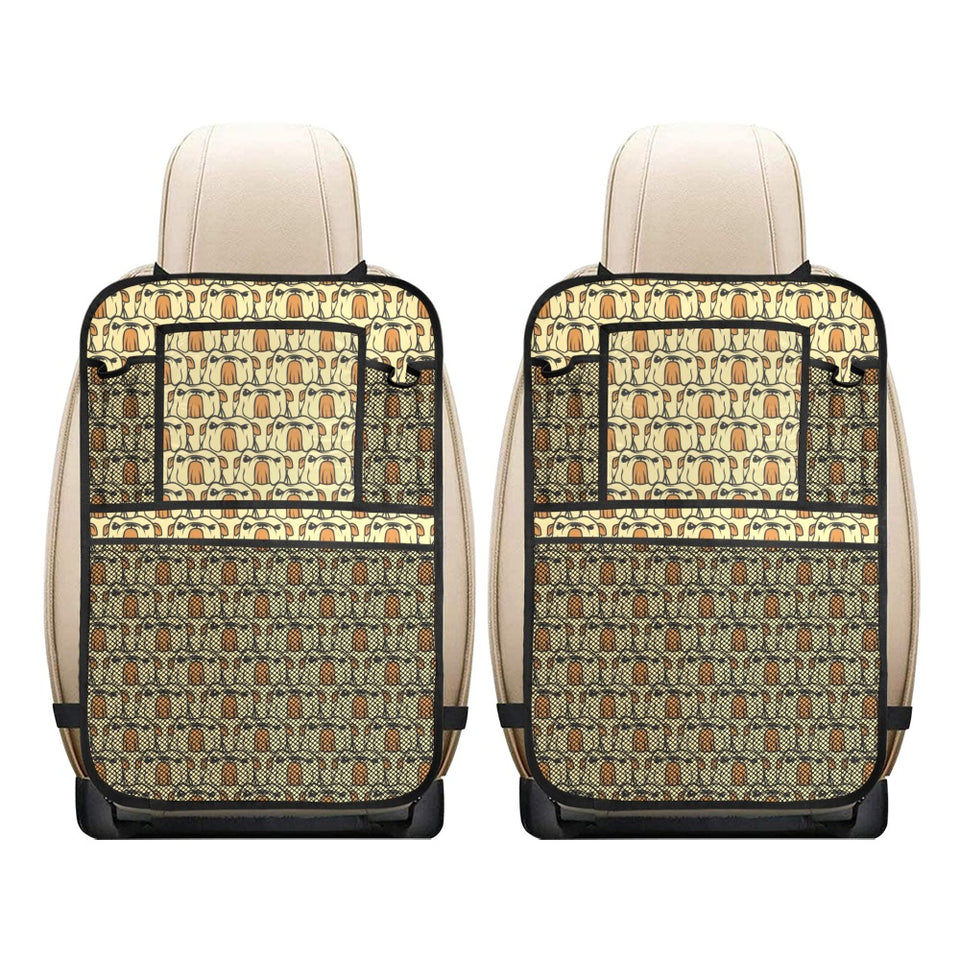 English Bulldog Pattern Print Design 02 Car Seat Back Organizer