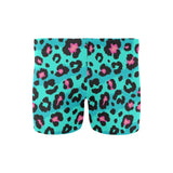 Green leopard skin print pattern Men's Swimming Trunks