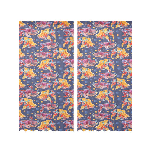 Goldfish Pattern Print Design 05 Gauze Curtain