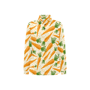 Carrot Pattern Print Design 01 Women's Long Sleeve Polo Shirt