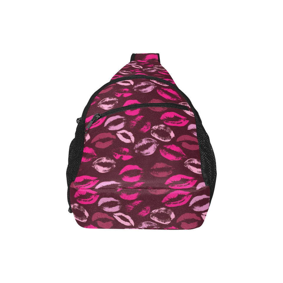 Lips Pattern Print Design 03 All Over Print Chest Bag