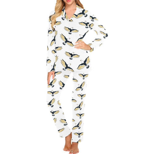 Eagle Pattern Print Design 03 Women's Long Pajama Set