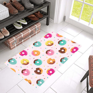 Donut pattern glaze pink background Doormat