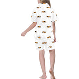 Cute beagle dog sleeping pattern Kids' Boys' Girls' V-Neck Short Pajama Set