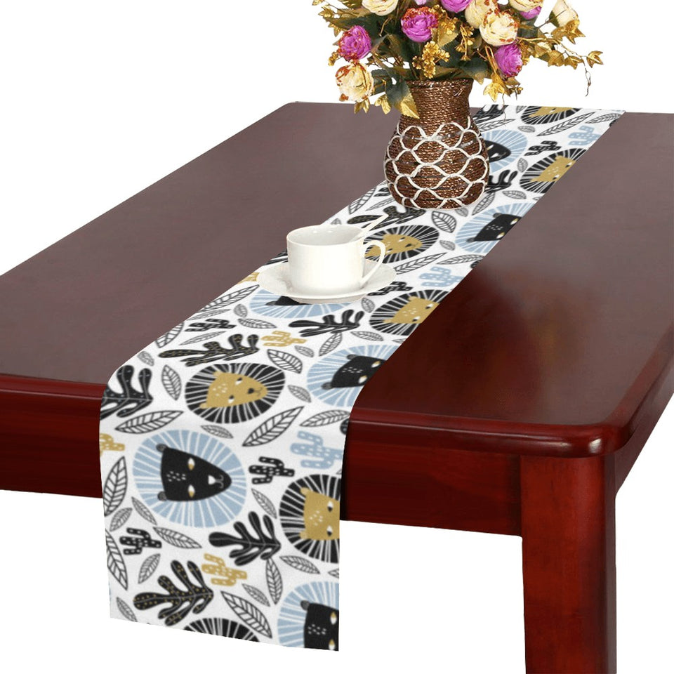 Lion Pattern Print Design 05 Table Runner