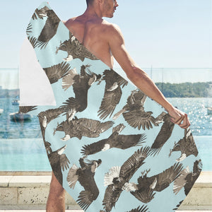 Eagle Pattern Print Design 01 Beach Towel