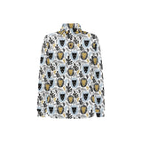 Lion Pattern Print Design 05 Women's Long Sleeve Polo Shirt