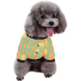 orange fruit pattern green background All Over Print Pet Dog Round Neck Fuzzy Shirt