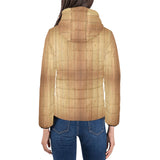 Wood Printed Pattern Print Design 05 Women's Padded Hooded Jacket