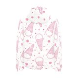 Hand drawn ice cream pattern Men's Padded Hooded Jacket