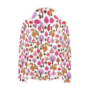 Squirrel Pattern Print Design 02 Men's Padded Hooded Jacket
