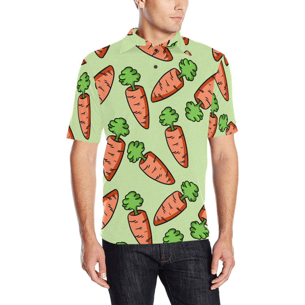 Carrot Pattern Print Design 05 Men's All Over Print Polo Shirt